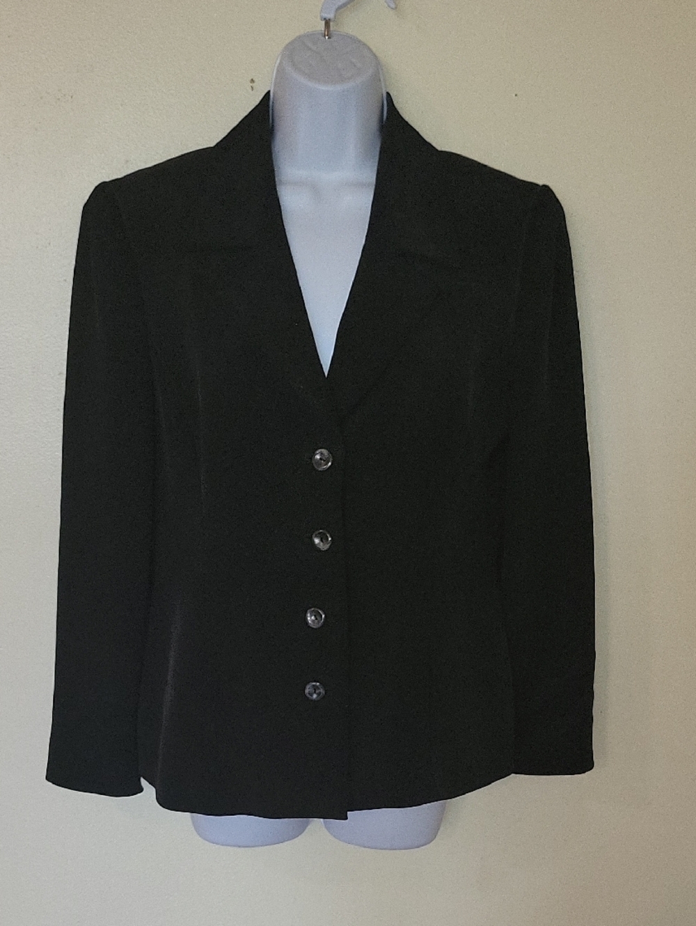 Dana Buchman Black Tailored Button-Front Blazer